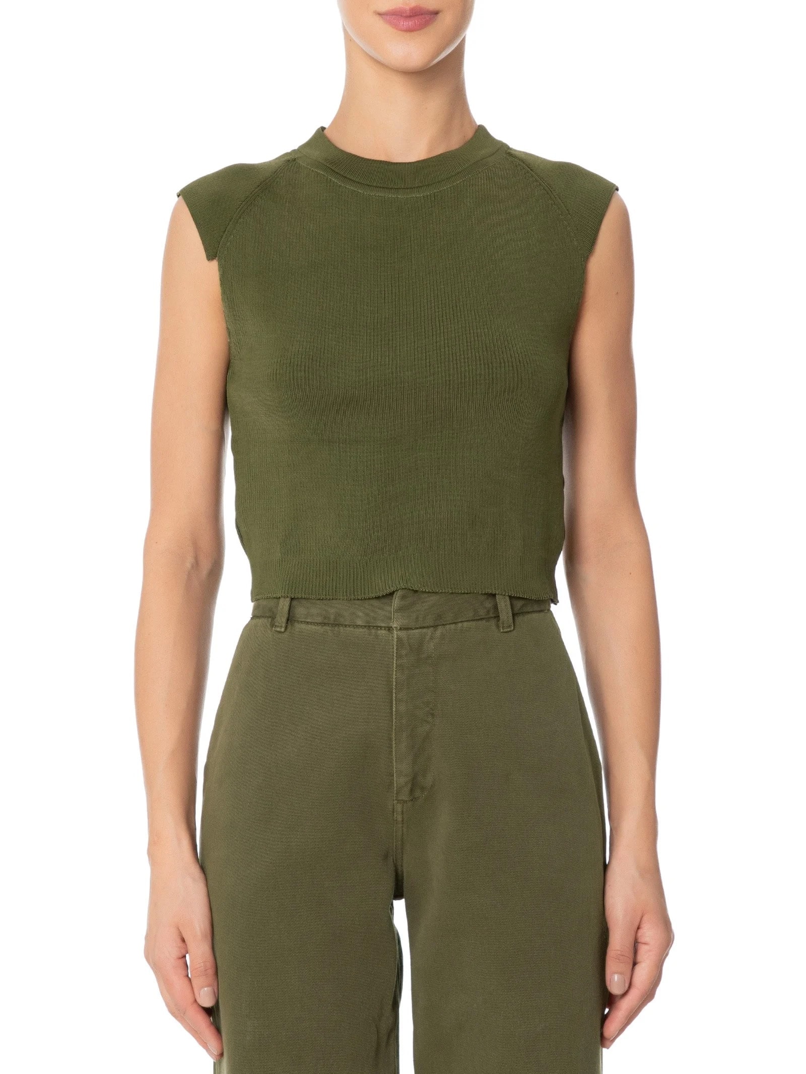 Blusa Feminina Tricot Classic Canelado Verde Cantão