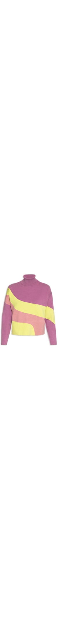 Blusa Feminina Tricot Color Block - Rosa