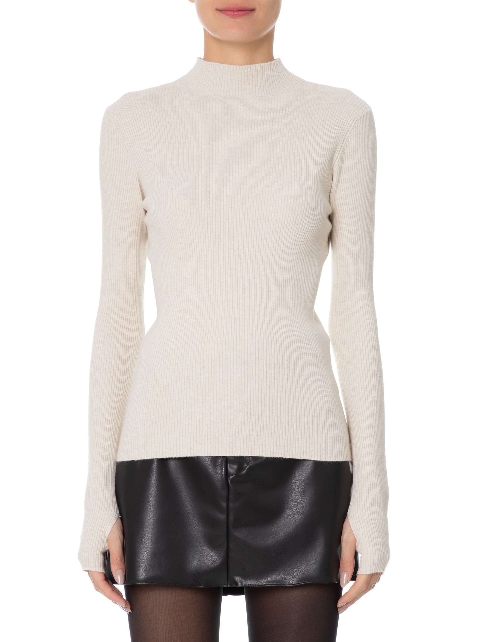 Blusa Feminina Tricot Com Dedal Bege Market 33