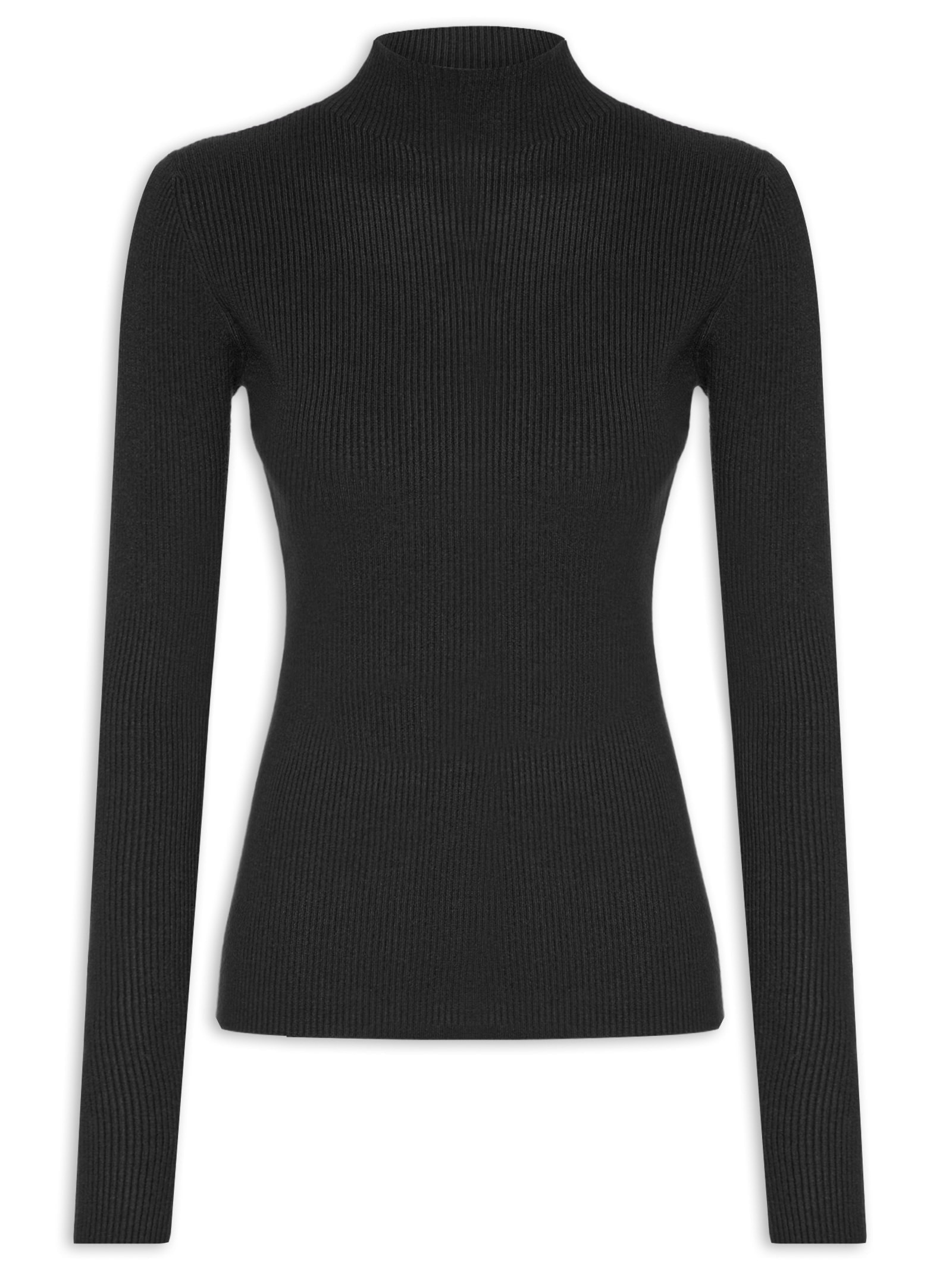 Blusa Feminina Tricot Com Dedal Preto Market 33