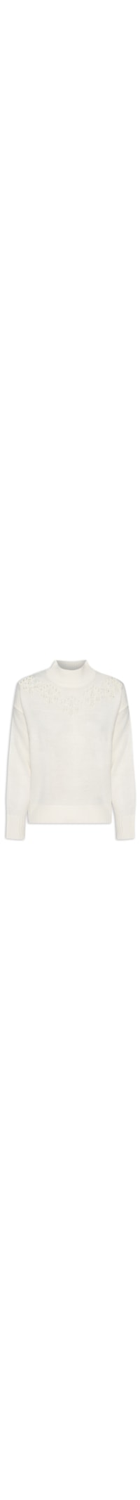 Blusa Feminina Tricot Com Gola Alta - Off White
