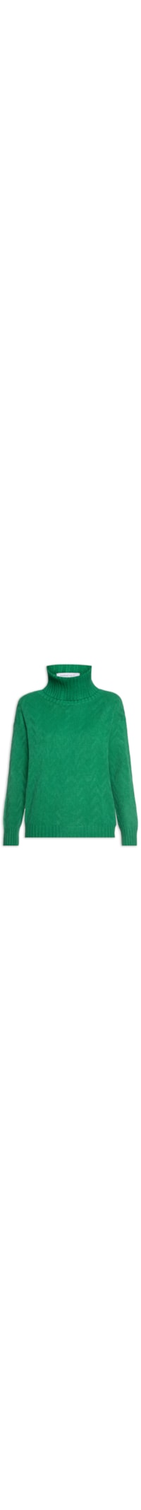 Blusa Feminina Tricot Com Manga Longa e Gola Alta - Verde