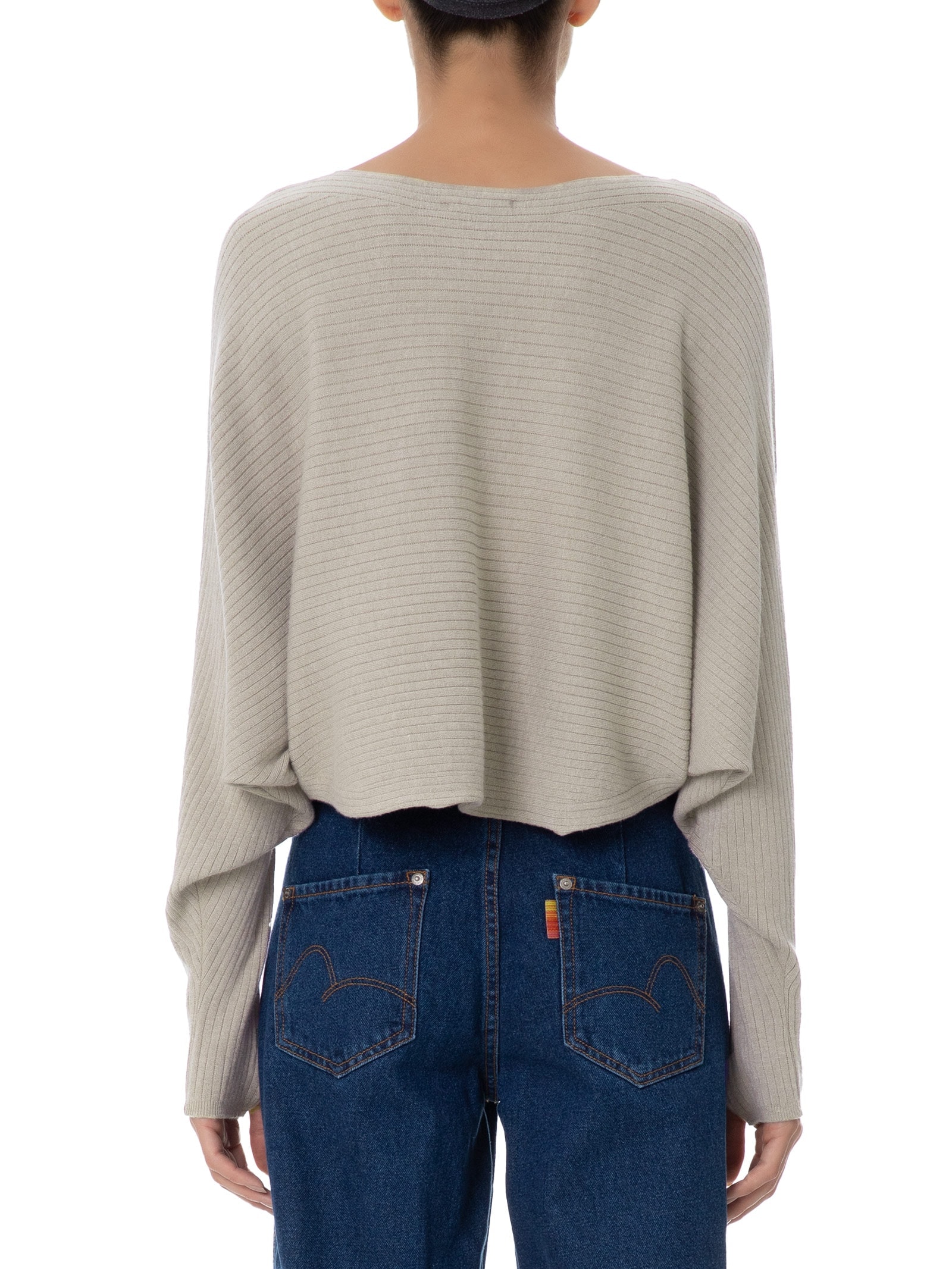 Blusa Feminina Tricot Com Manga Morcego Bege Market 33