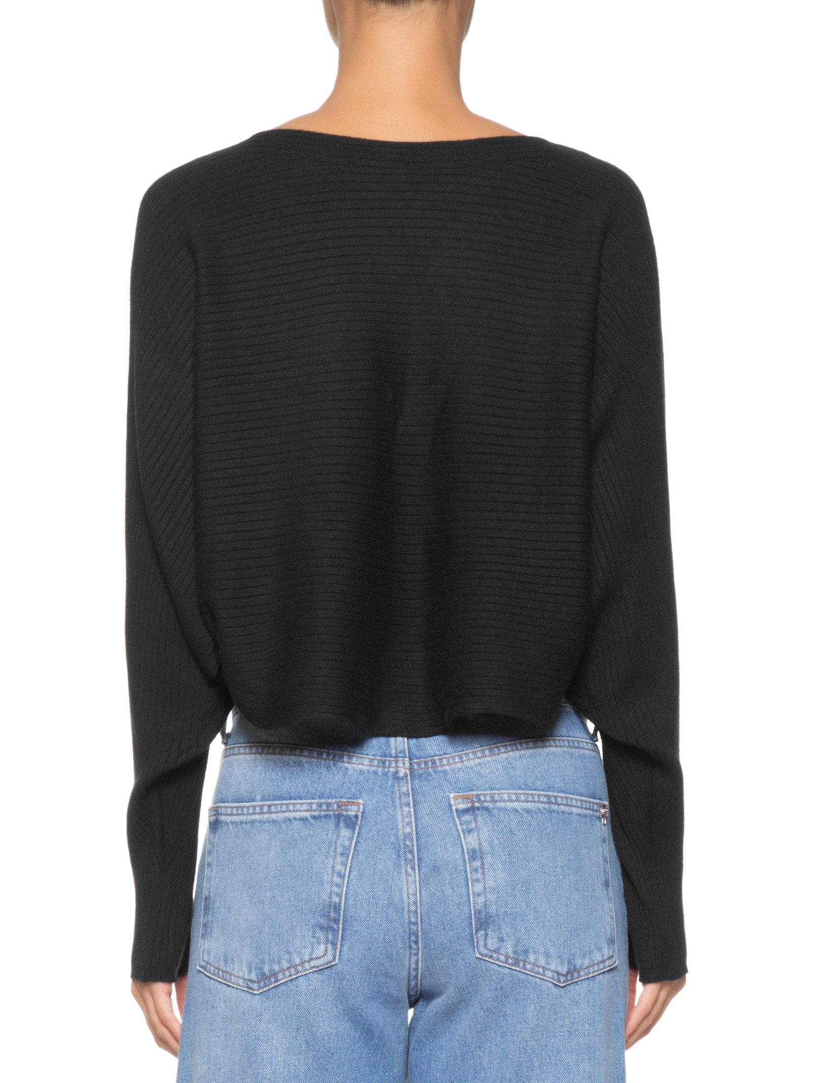 Blusa Feminina Tricot Com Manga Morcego Preto Market 33