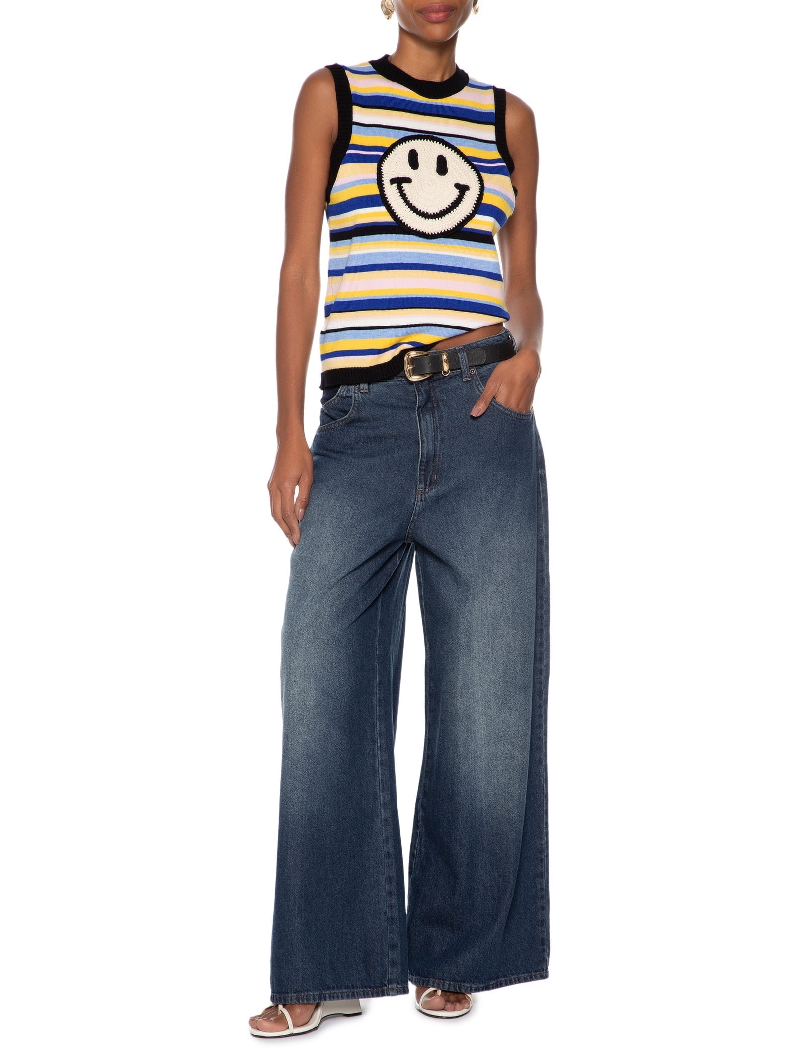 Blusa Feminina Tricot Com Patch Azul My Favorite