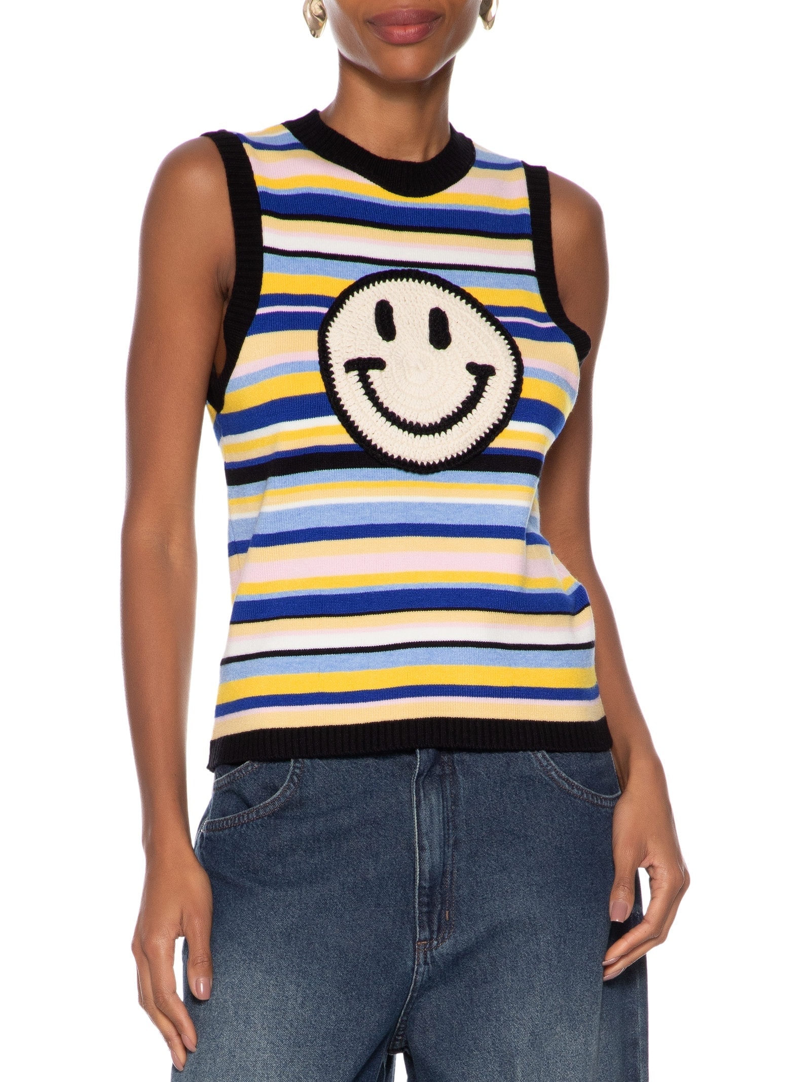 Blusa Feminina Tricot Com Patch Azul My Favorite