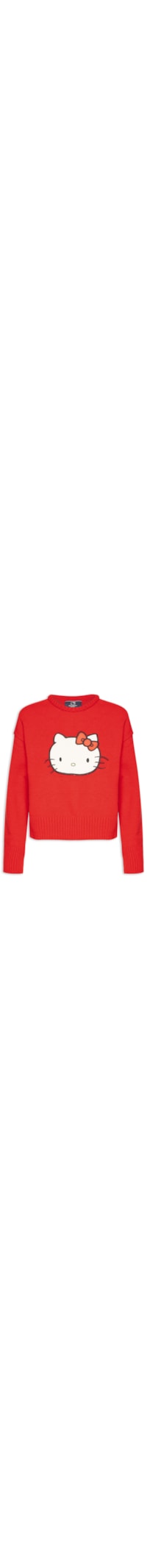 Blusa Feminina Tricot Com Patch Hello Kitty - Vermelho