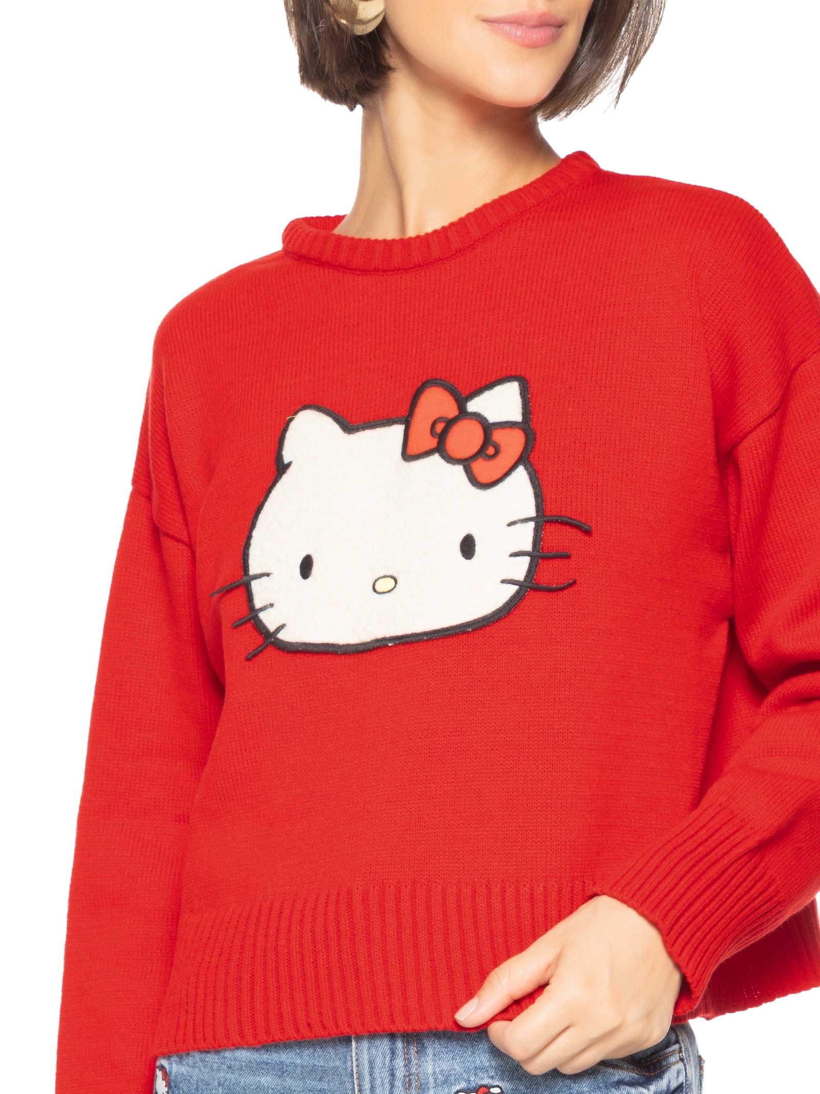 My Favorite Things + Hello Kitty - Blusa Feminina Tricot Com Patch