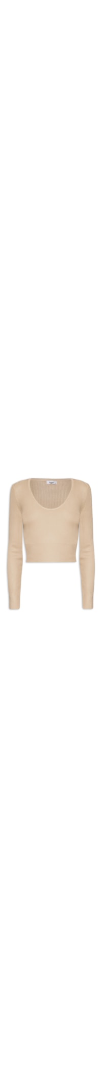 Blusa Feminina Tricot Com Recorte - Bege