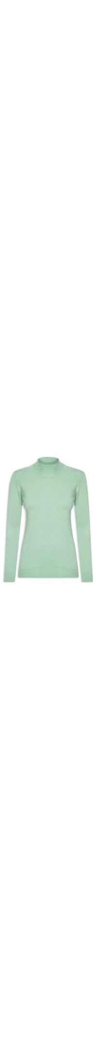 Blusa Feminina Tricot Comfy Com Gola Alta - Verde