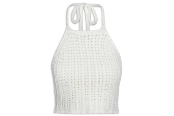 Blusa Feminina Tricot Crochet - Branco