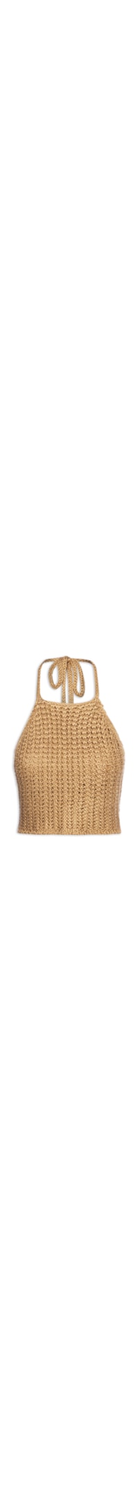 Blusa Feminina Tricot Crochet - Dourado