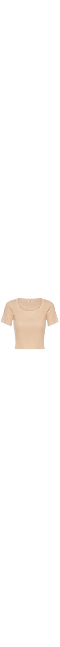 Blusa Feminina Tricot Decote Canoa - Bege