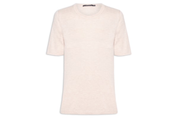 Blusa Feminina Tricot Decote Careca - Bege