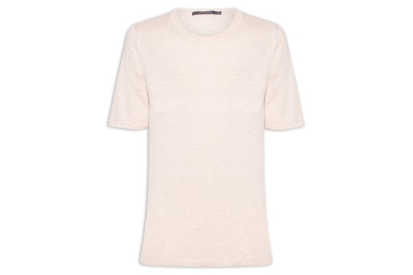 Blusa Feminina Tricot Decote Careca - Bege