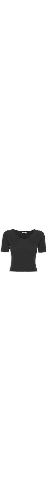 Blusa Feminina Tricot Decote Em U - Preto