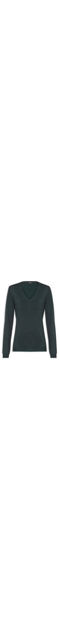 Blusa Feminina Tricot Decote Em V - Verde