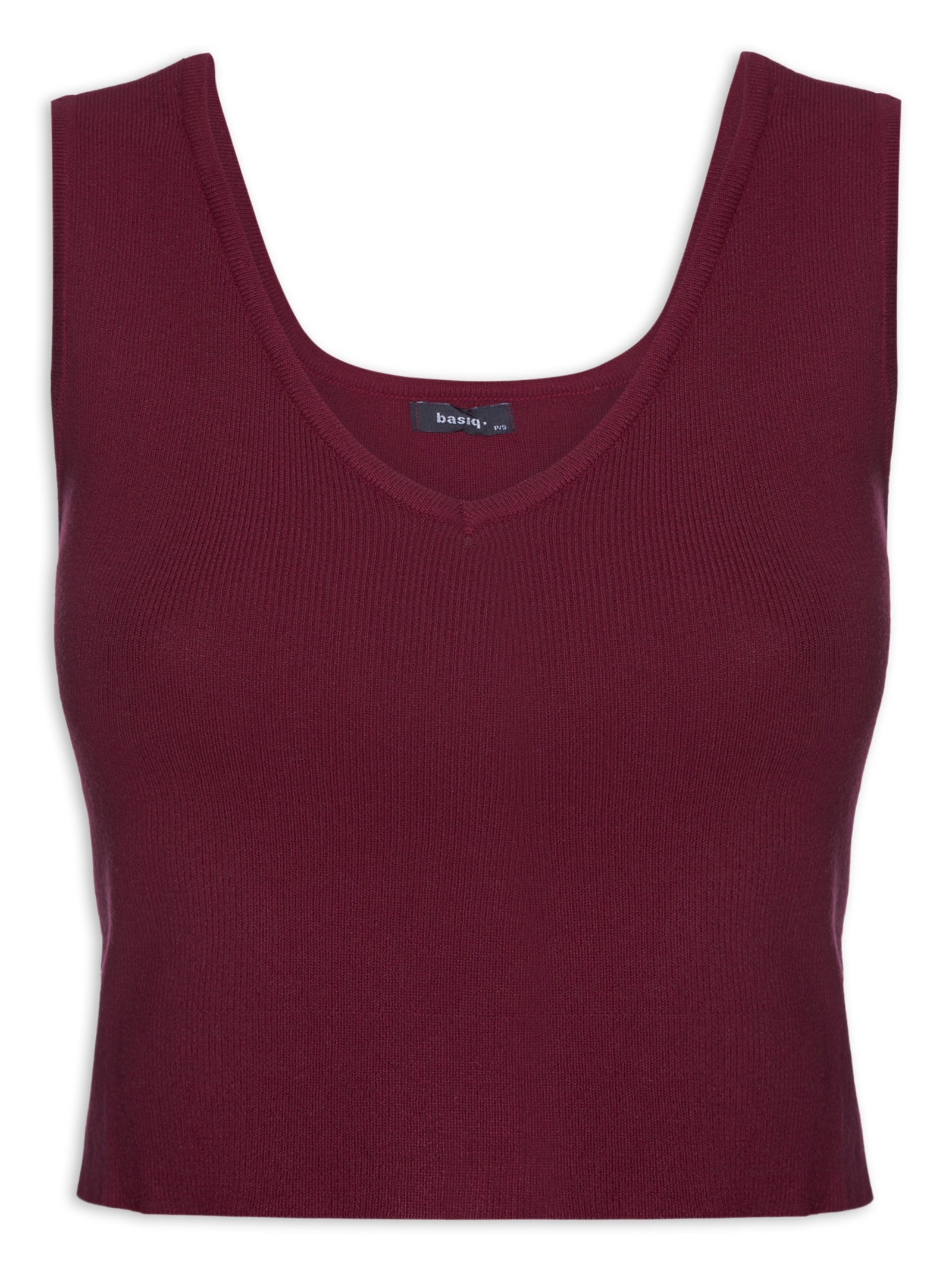 Blusa Feminina Tricot Decote Em V Vinho Basiq