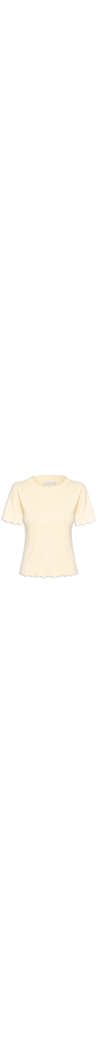 Blusa Feminina Tricot Decote Ondulado - Amarelo