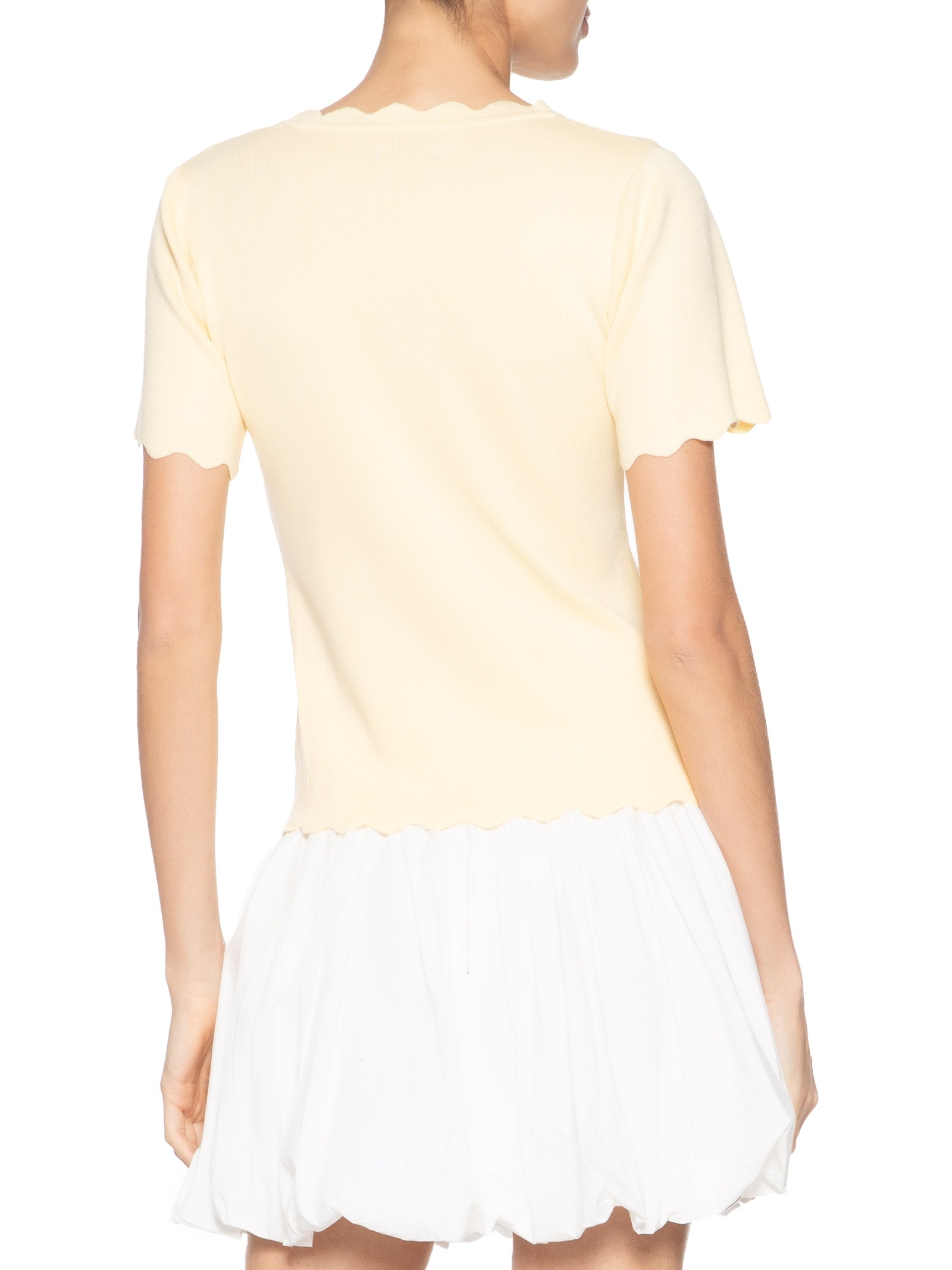 Blusa Feminina Tricot Decote Ondulado Amarelo Market 33