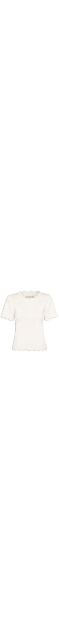 Blusa Feminina Tricot Decote Ondulado - Off White