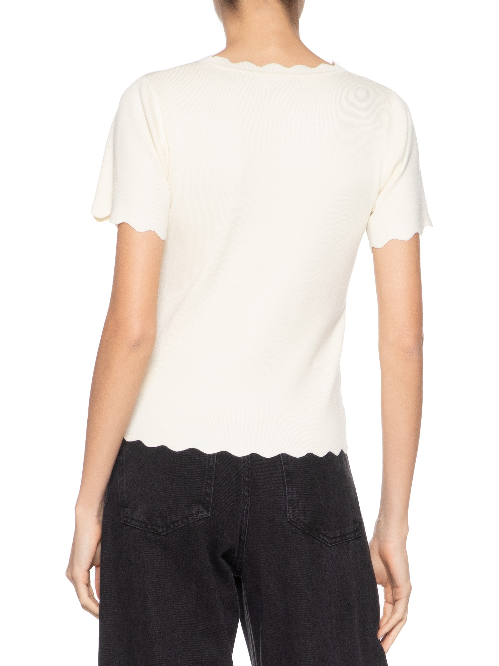 Blusa Feminina Tricot Decote Ondulado Off White Market 33