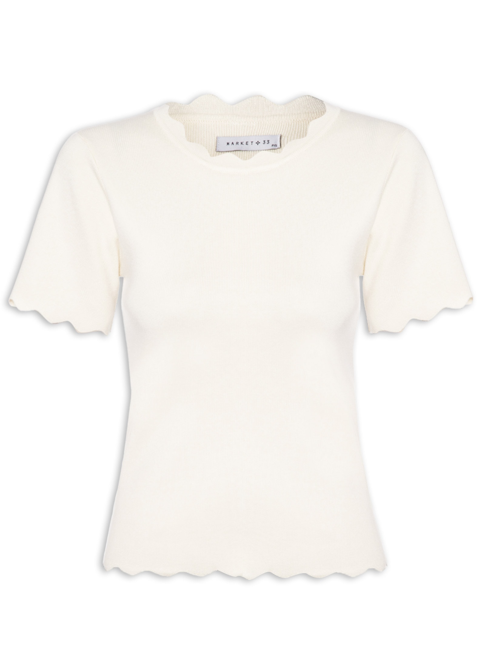 Blusa Feminina Tricot Decote Ondulado Off White Market 33
