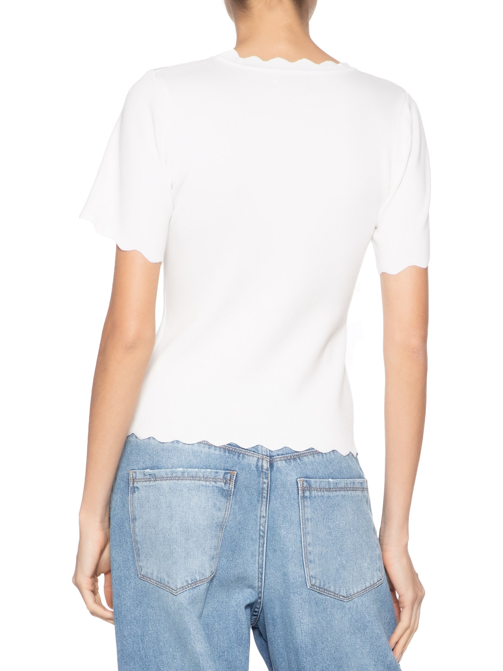 Blusa Feminina Tricot Decote Ondulado Off White Market 33