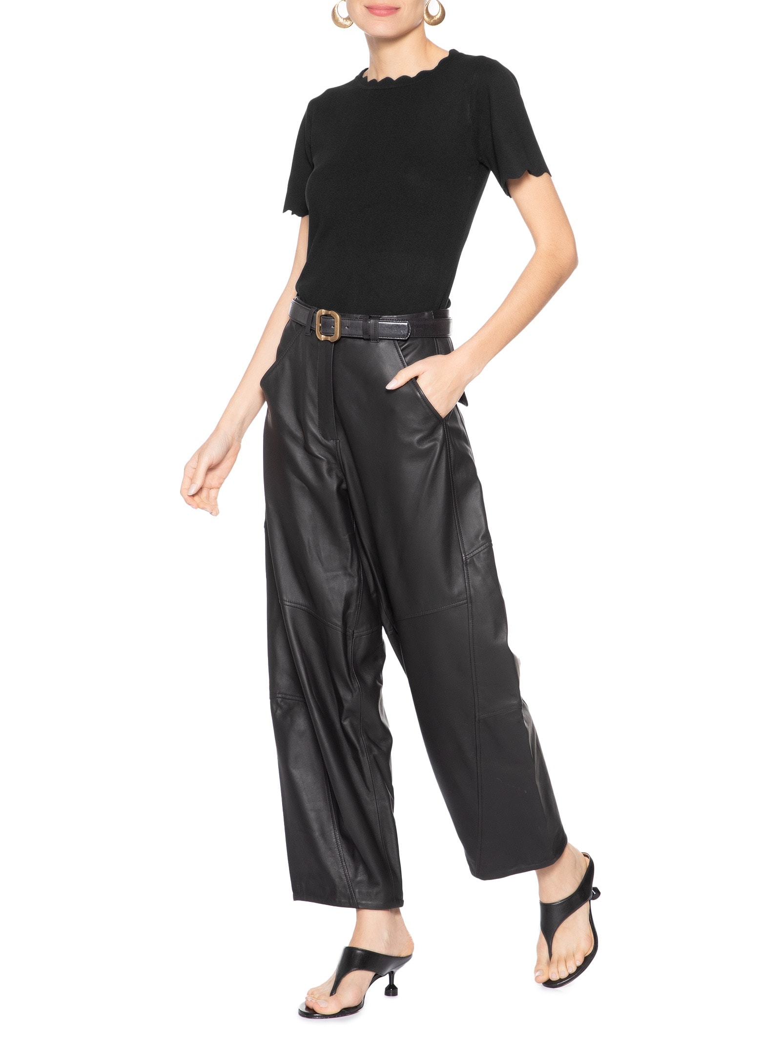 Blusa Feminina Tricot Decote Ondulado Preto Market 33