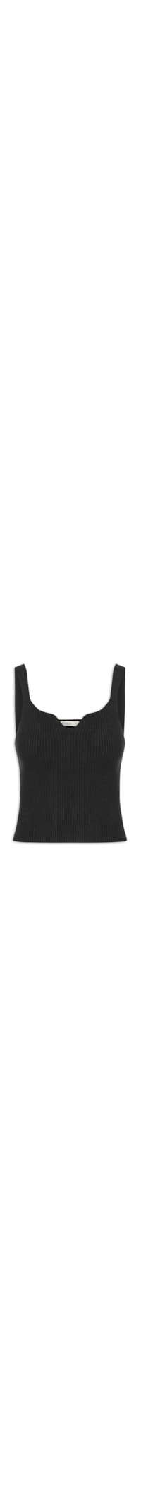 Blusa Feminina Tricot Decote - Preto