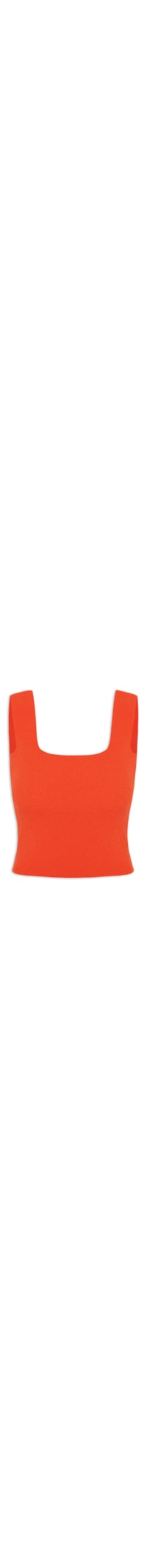 Blusa Feminina Tricot Decote Reto - Laranja