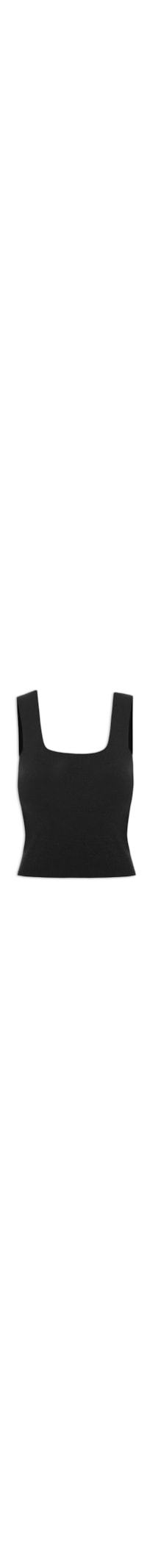 Blusa Feminina Tricot Decote Reto - Preto