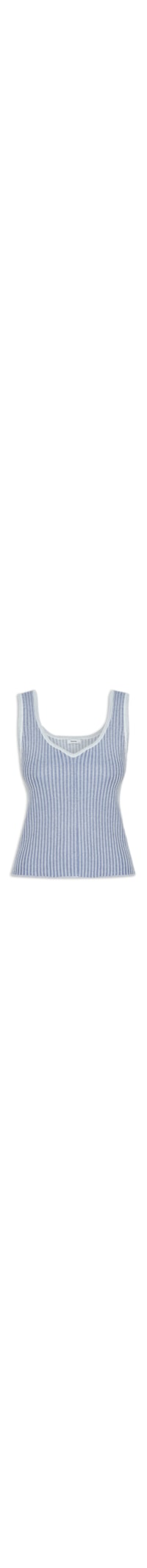 Blusa Feminina Tricot Decote V - Azul