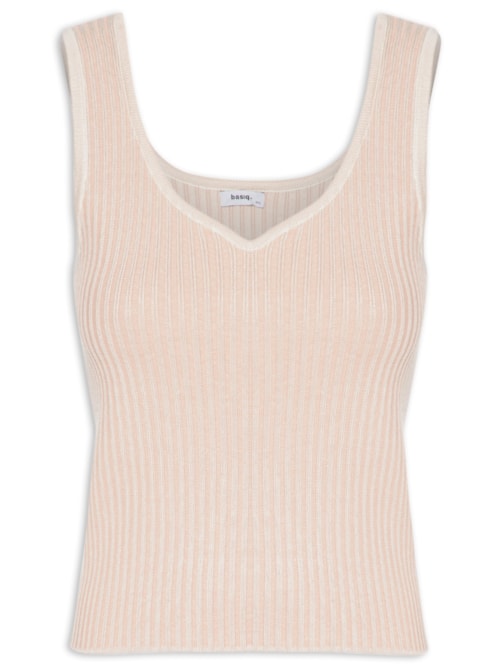 Blusa Feminina Tricot Decote V – Bege