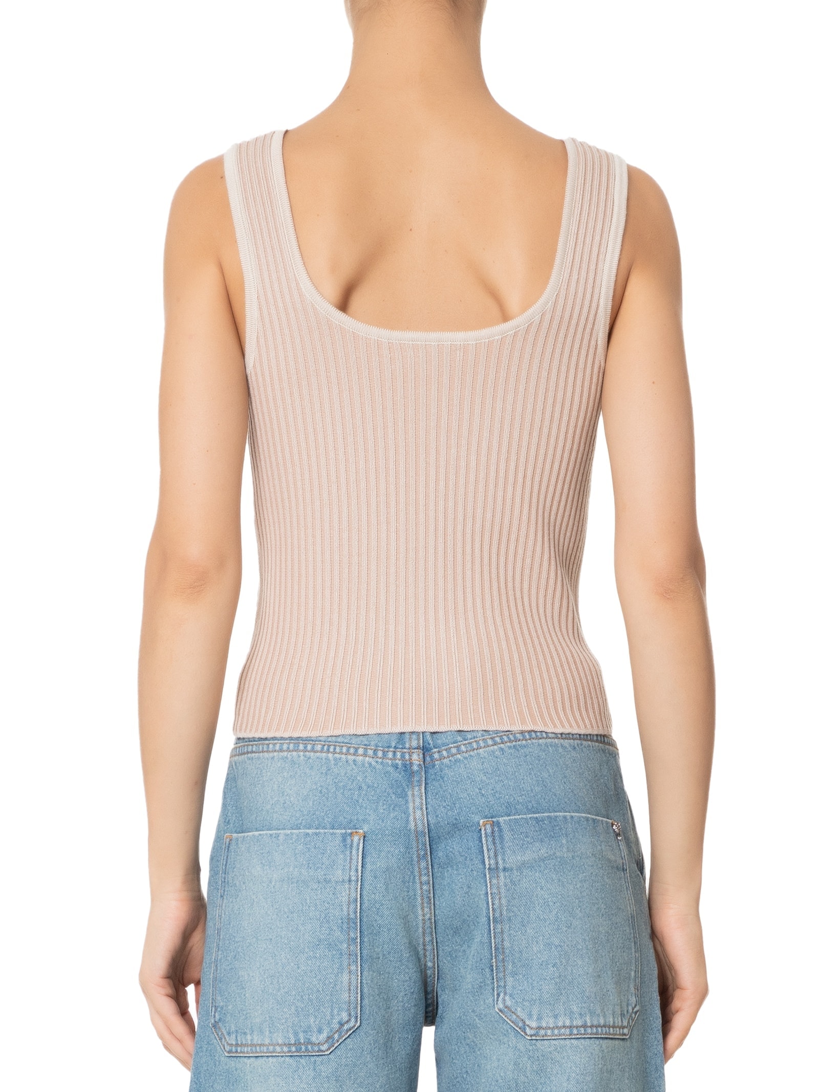 Blusa Feminina Tricot Decote V Bege Basiq