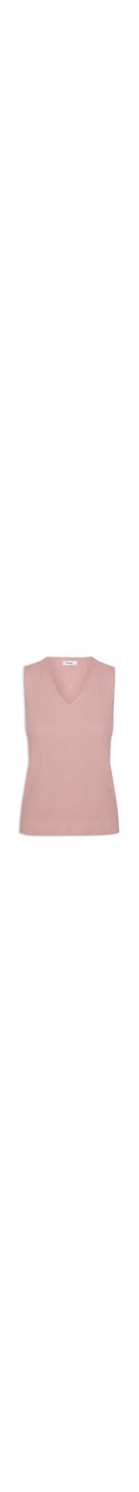 Blusa Feminina Tricot Decote V Sem Manga - Rosa