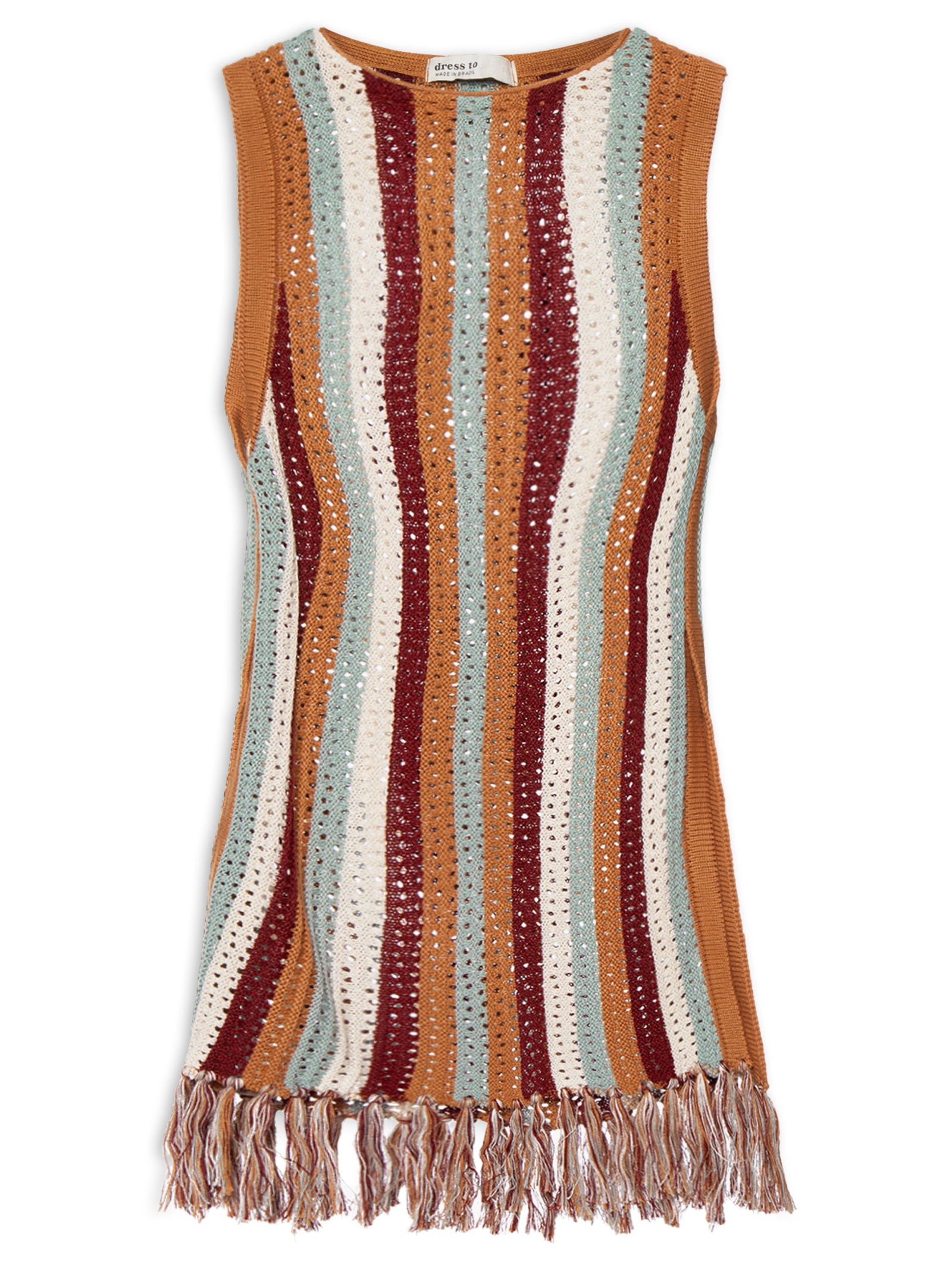 Blusa Feminina Tricot Detalhe Franja Laranja Dress To