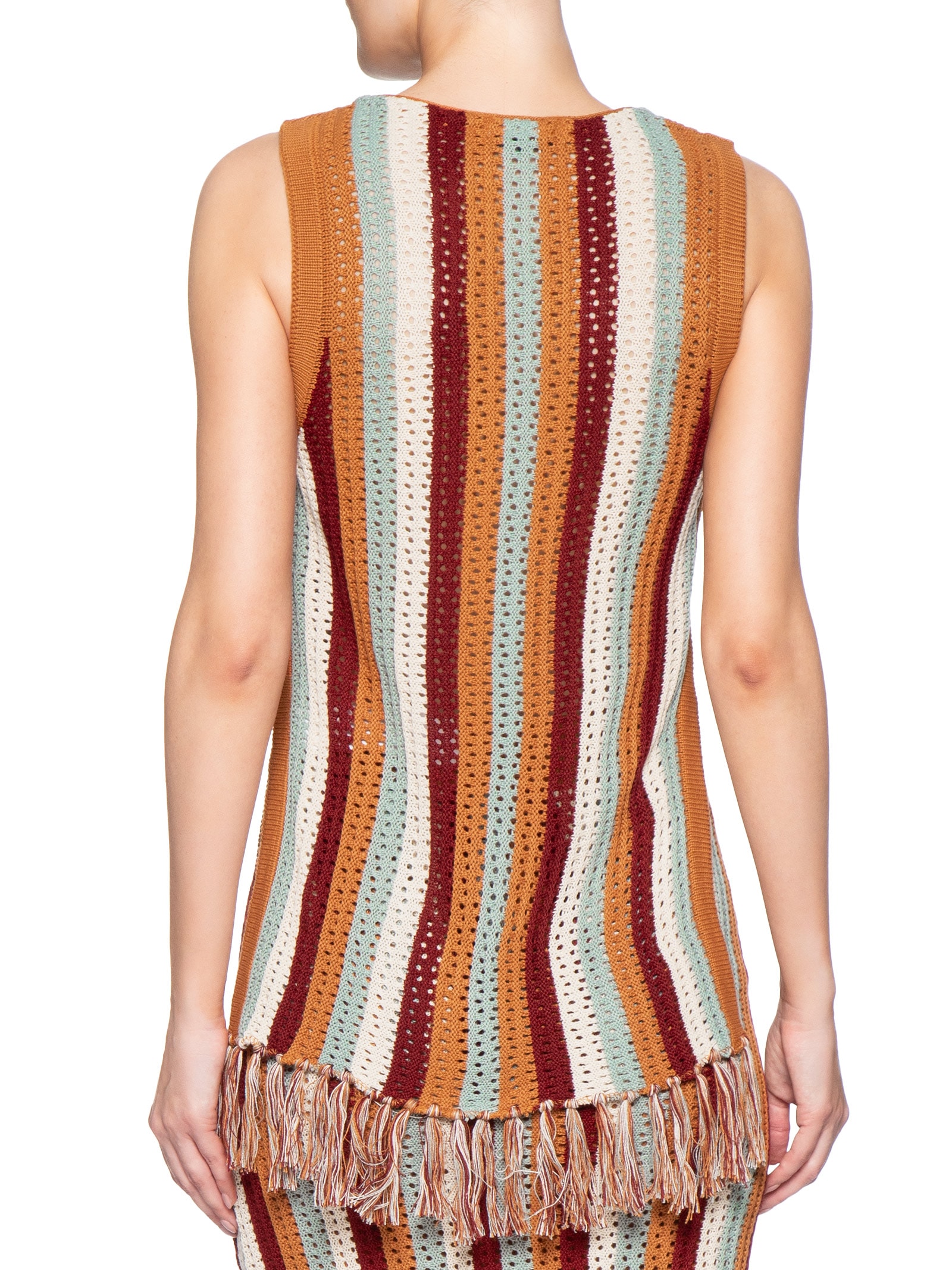 Blusa Feminina Tricot Detalhe Franja Laranja Dress To