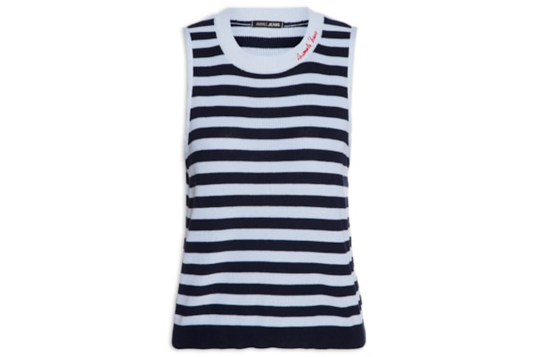 Blusa Feminina Tricot Detalhe Gola - Azul