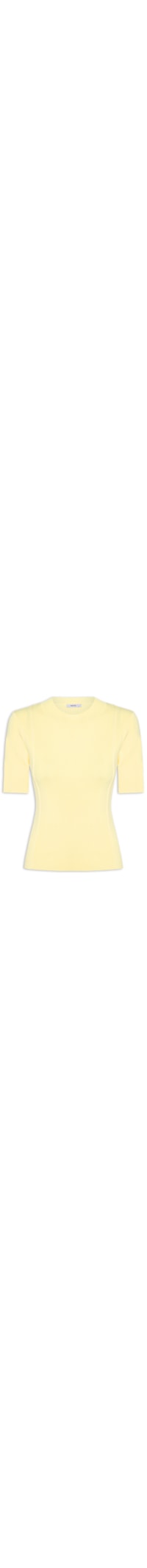 Blusa Feminina Tricot Detalhe Nervura - Amarelo