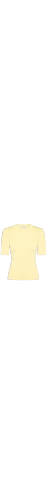 Blusa Feminina Tricot Detalhe Nervura - Amarelo