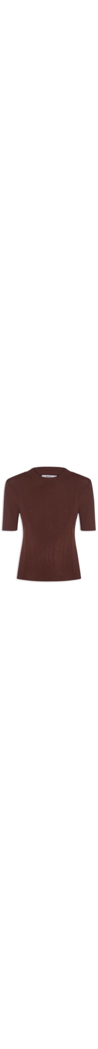 Blusa Feminina Tricot Detalhe Nervura - Marrom