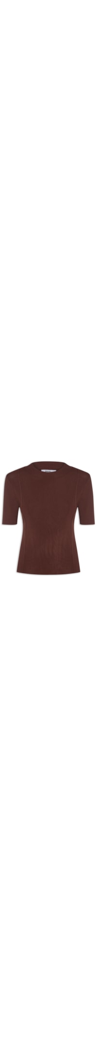 Blusa Feminina Tricot Detalhe Nervura - Marrom