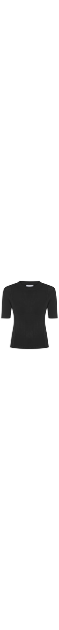 Blusa Feminina Tricot Detalhe Nervura - Preto