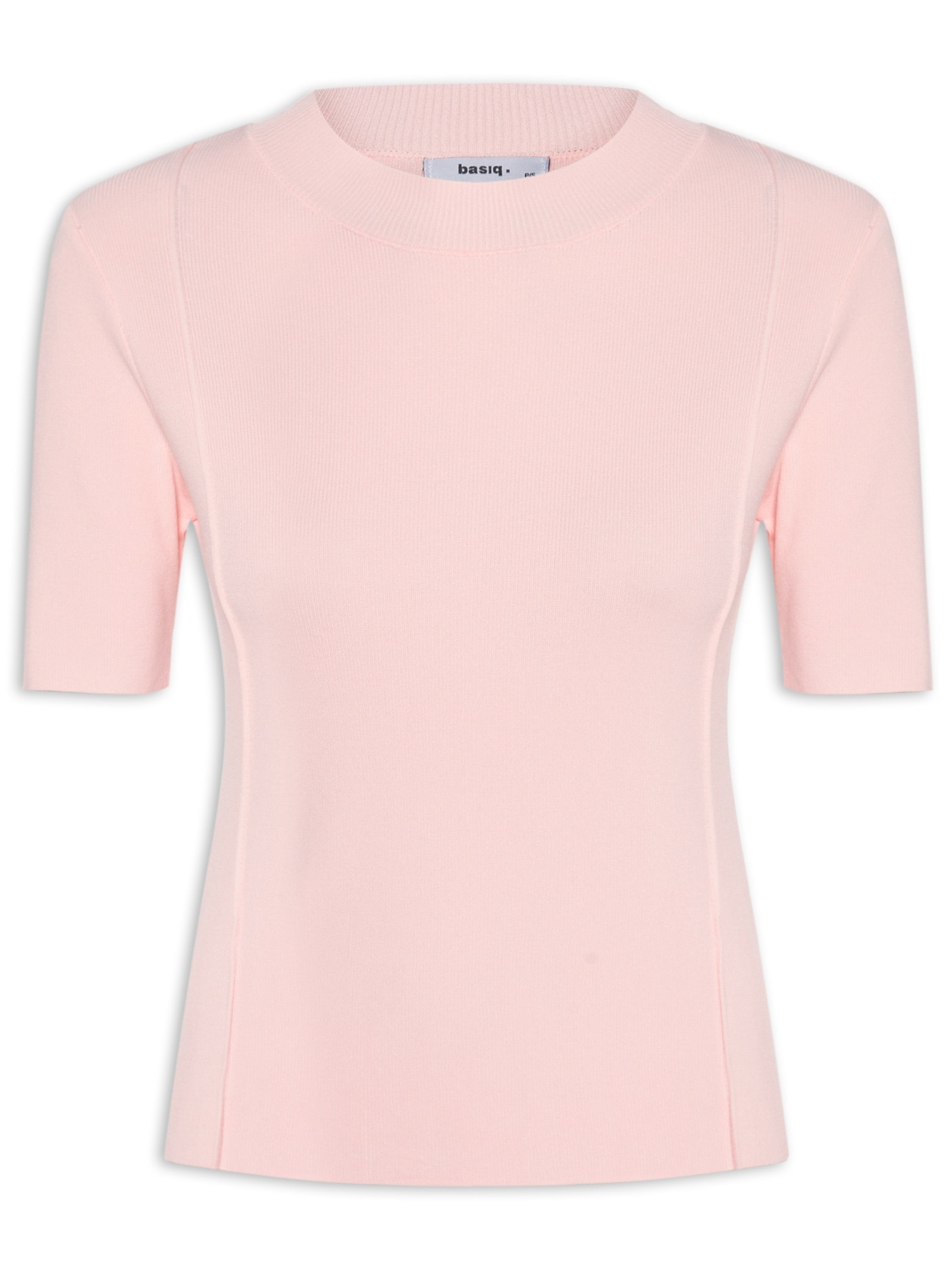 Blusa Feminina Tricot Detalhe Nervura Rosa Basiq