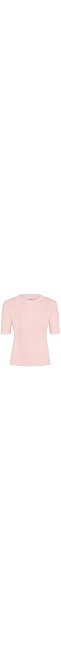 Blusa Feminina Tricot Detalhe Nervura - Rosa
