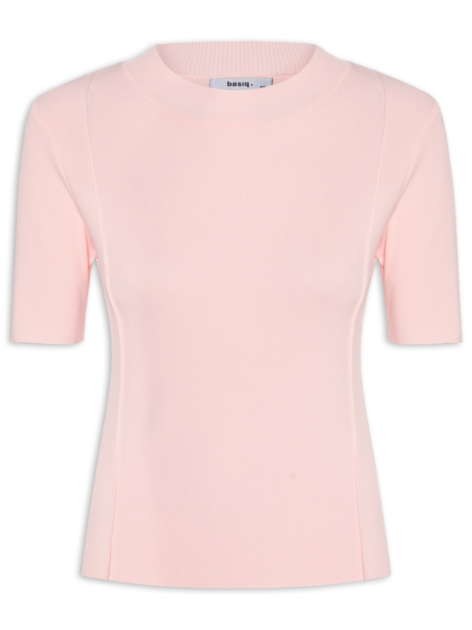 Blusa Feminina Tricot Detalhe Nervura Rosa Basiq