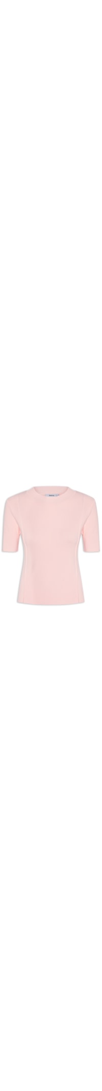 Blusa Feminina Tricot Detalhe Nervura - Rosa