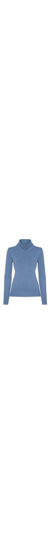 Blusa Feminina Tricot Gola Alta - Azul