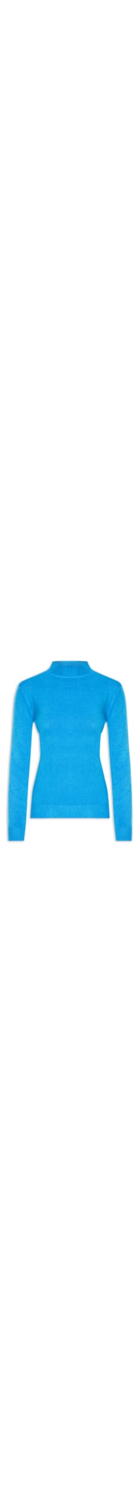 Blusa Feminina Tricot Gola Alta - Azul